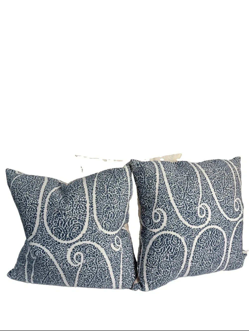 Pottery Barn Pillow 20x20 Blue Floral Cotton Linen Feather Blend Boho Set Lot 5